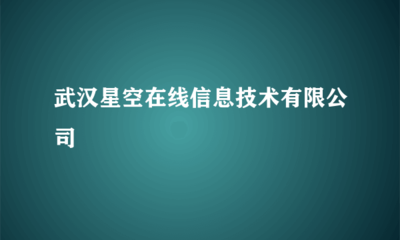 武漢星空在線(xiàn)信息技術(shù)
